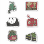 Sticker Scooter Panda Sens Bonne valise Dollar Pièce (Devant)