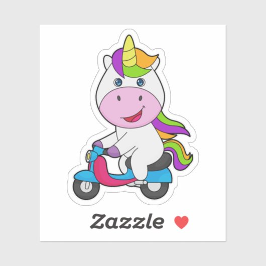 Sticker Scooter Unicorn (Feuille)