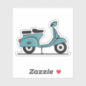 Sticker scooter vert vespa (Feuille)