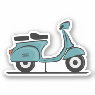 Sticker scooter vert vespa