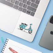 Sticker scooter vert vespa (Ordinateur portable avec iPhone)