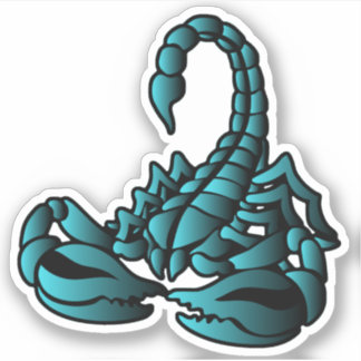 Sticker Scorpion Bleu, Style Art Tribal