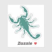 Sticker Scorpion bleu turquoise (Feuille)