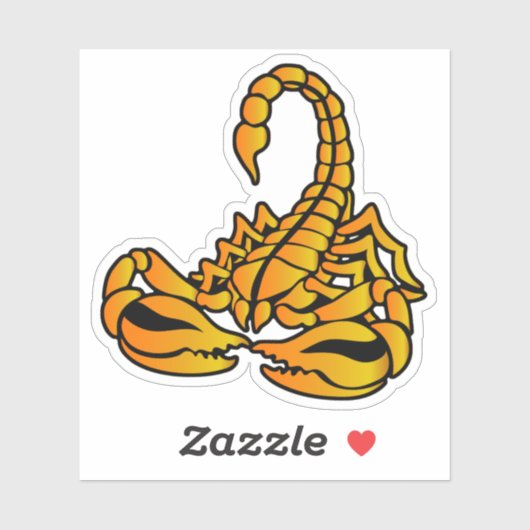 Sticker Scorpion Jaune, Style Art Tribal (Feuille)