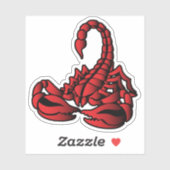 Sticker Scorpion rouge, style art tribal (Feuille)