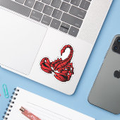 Sticker Scorpion rouge, style art tribal (Ordinateur portable avec iPhone)
