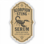 Sticker Scorpion Sting Serum - Halloween Apothecary Label (Devant)