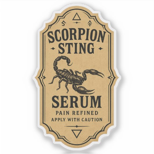 Sticker Scorpion Sting Serum - Halloween Apothecary Label (Devant)