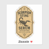 Sticker Scorpion Sting Serum - Halloween Apothecary Label (Feuille)