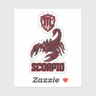 Sticker Scorpion Zodiaque Scorpion Cosmique Rouge Intensit