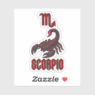 Sticker Scorpion Zodiaque Scorpion Cosmique Rouge Intensit