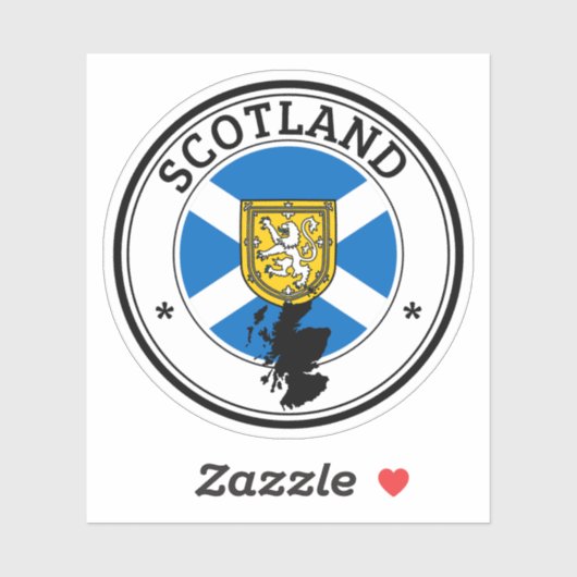 Sticker Scotland Sticker Rond Drapeau Pour Livre O (Feuille)