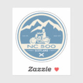 Sticker Scotland's North Coast 500 moto touring (Feuille)