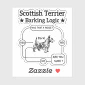 Sticker Scottish Terrier Barres Logique Drôle Chien Sarcas (Feuille)