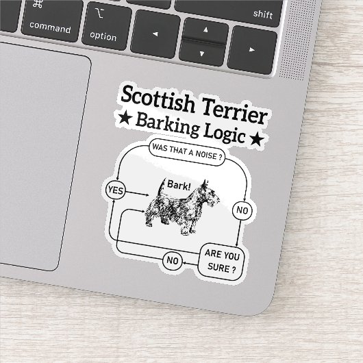 Sticker Scottish Terrier Barres Logique Drôle Chien Sarcas (Détail)