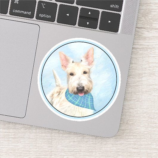 Sticker Scottish Terrier Wheaten Dog Painting Art original (Détail)