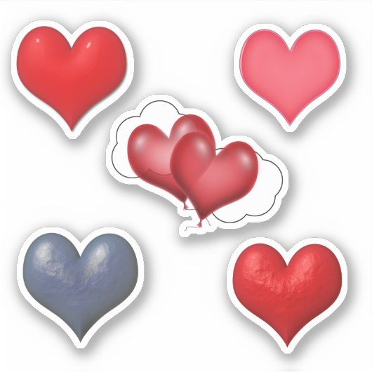 Sticker Scrap Book Hearts Valentine's Day (Devant)