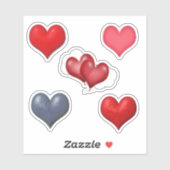 Sticker Scrap Book Hearts Valentine's Day (Feuille)