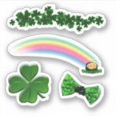 Sticker Scrap Booking Clovers Rainbow St. Patrick's Day (Devant)