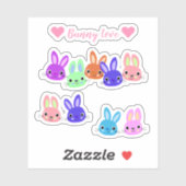 Sticker Scrap Booking Colorful Bunnies (Feuille)