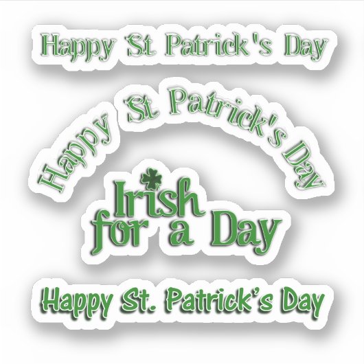 Sticker Scrap Booking Text St. Patrick's Day (Devant)