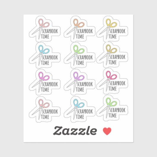 Sticker Scrapbook Time Ciseaux Rappel Bujo Planner (Feuille)