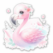 Sticker scrapbooking coupe Flamant rose personnali (Devant)