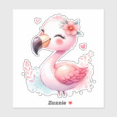Sticker scrapbooking coupe Flamant rose personnali (Feuille)
