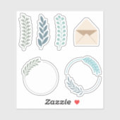 Sticker Scrapbooking Set Enveloppe Feuille verte (Feuille)