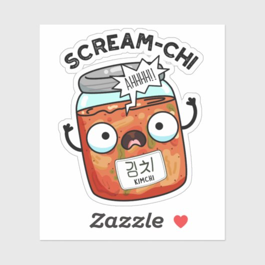 Sticker Scream-chi Funny Kimchi Puns (Feuille)
