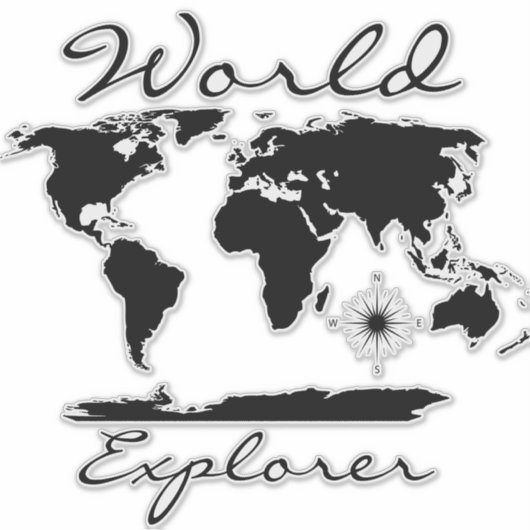 Sticker Script Adventure World Map "World Explorer" (Devant)