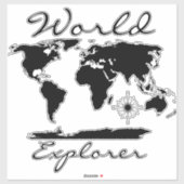 Sticker Script Adventure World Map "World Explorer" (Feuille)