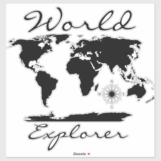 Sticker Script Adventure World Map "World Explorer" (Feuille)