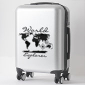 Sticker Script Adventure World Map "World Explorer" (Sur valise)