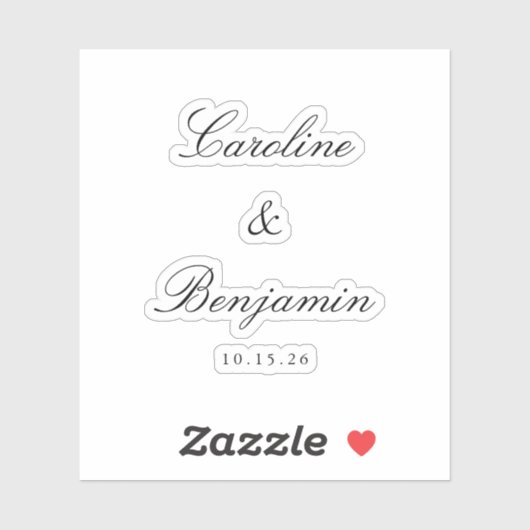 Sticker Script Classique élégant Mariage élégant Personnal (Feuille)