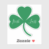 Sticker Script de basse irlandais sur Shamrock vert (Feuille)