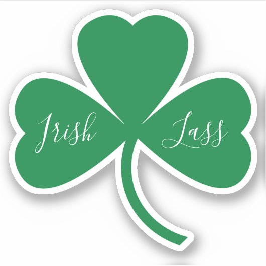 Sticker Script de basse irlandais sur Shamrock vert (Devant)