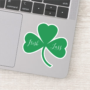 Sticker Script de basse irlandais sur Shamrock vert