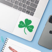 Sticker Script de basse irlandais sur Shamrock vert (Ordinateur portable avec iPhone)
