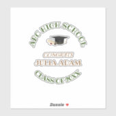 Sticker Script de célébration de fin d'études secondaires (Feuille)