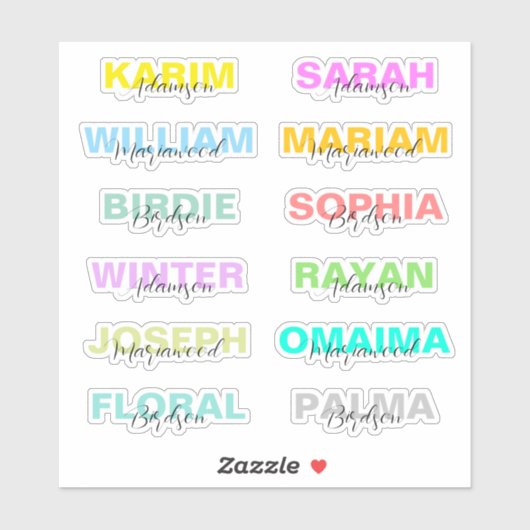 Sticker Script de couleur moderne, meilleur imperméable (Feuille)