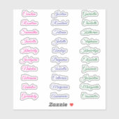 Sticker Script de nom d'élève personnalisé pour l'école (Feuille)