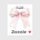 Sticker Script de nom rose bow (Feuille)