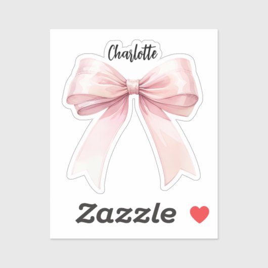 Sticker Script de nom rose bow (Feuille)