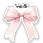 Sticker Script de nom rose bow (Recto)