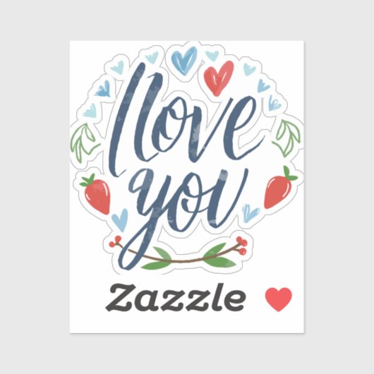 Sticker Script Je t'aime (Feuille)