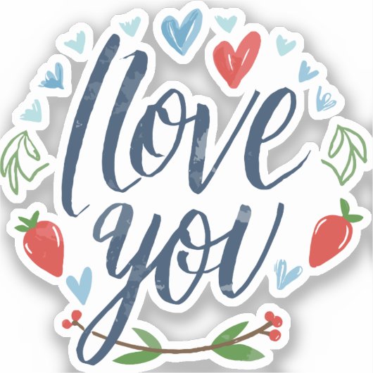 Sticker Script Je t'aime (Recto)