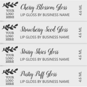 Sticker Script mignon Avec Logo Nettoyer Lip Gloss Maquill