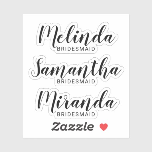 Sticker Script moderne Nom personnalisé de la servante (Feuille)