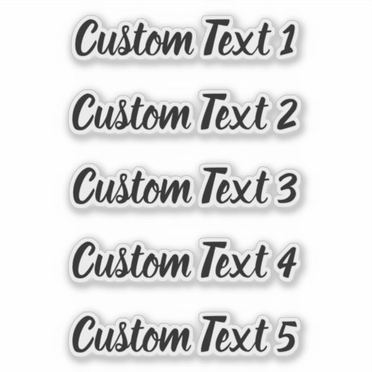 Sticker Script noir simple 5 lignes de texte (Devant)